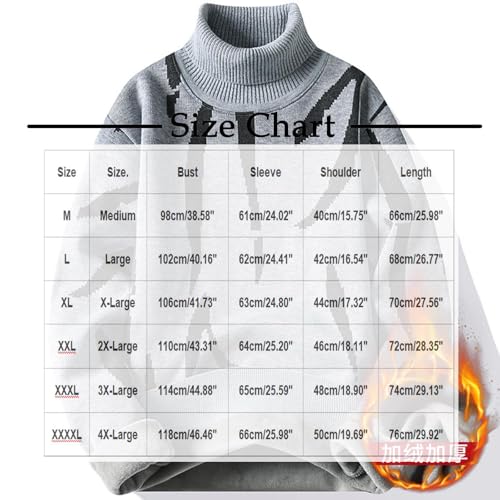 Cambkatl Men's Fleece Lined Turtleneck Pullover Sweaters - Long Sleeve Knitted Stretch Casual 2025 Fall Winter Sweater Tops3