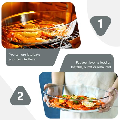 Plat de cuisson en verre raffiné 2400 ml pour four de haute gastronomie - 6