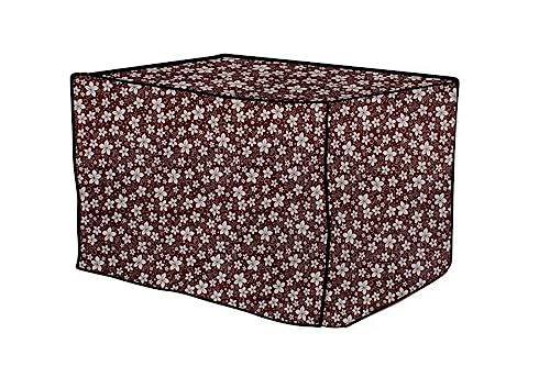 Image of The Furnishing Tree PVC Waterproof Microwave Oven Cover Compatible for Morphy Richards 25 L Convection 25 CG with 200 ACM Floral Pattern Brown White
