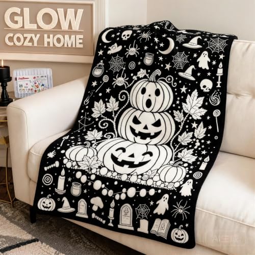 59 X 50 Inch Fringed Halloween Painted Coloring Blanket for Home Decor,A - image 5