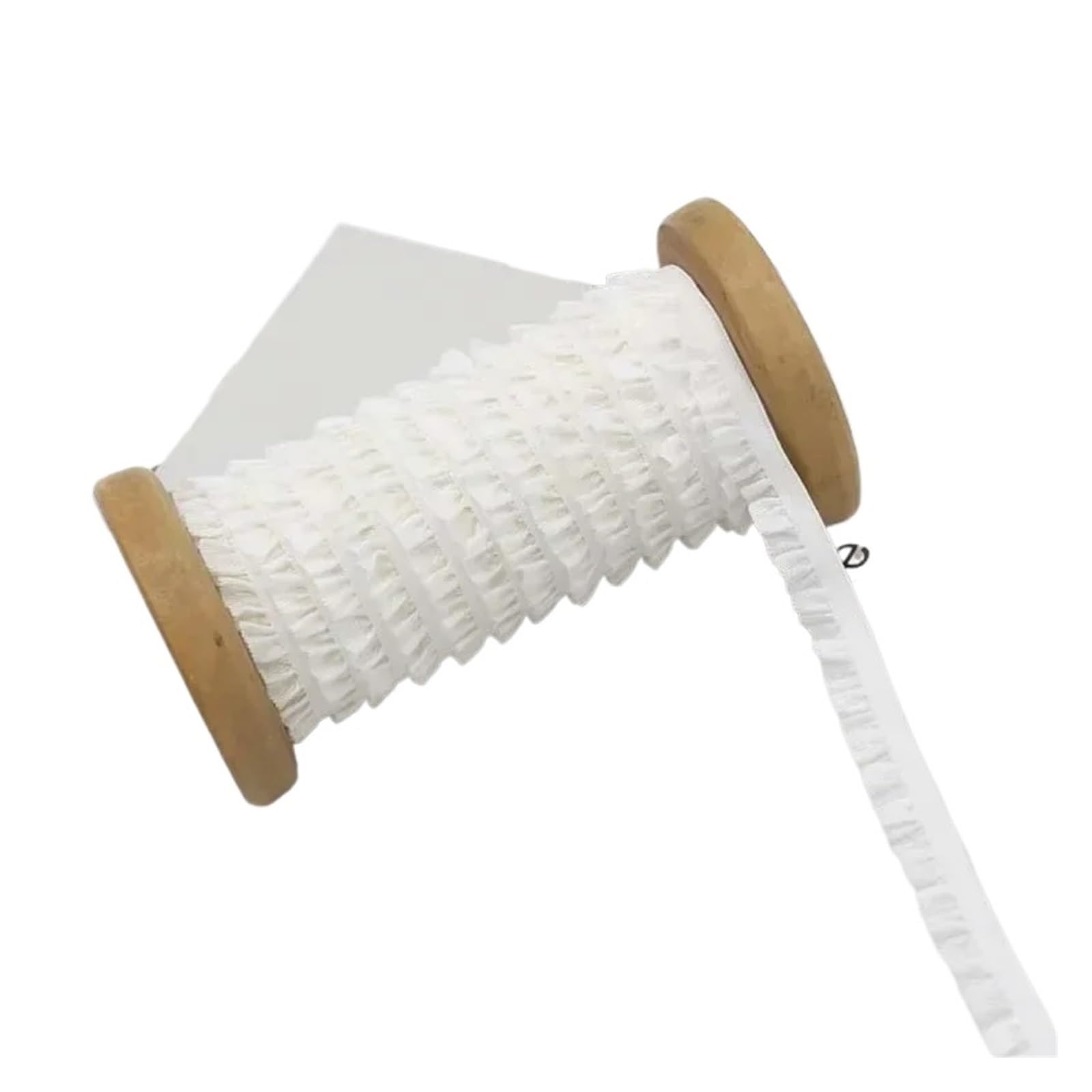 Bandas de goma de 10mm, banda elástica de encaje plisado for vestido, cinta elástica for ropa, cuerda elástica, accesorios de costura DIY(White,60Meters)