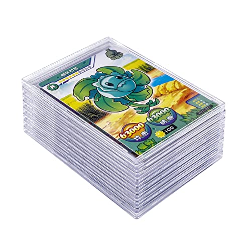 Akuxo Card Protectors Cards Sleeves Top Loaders 10 Hard Acrylic Card Protector Clear Card Brick + 2 Display Stand Fit For Trading Cards,Standard Sports Cards,Baseball Card Holder Cases Collectibles #TOP24