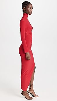 Amazon.com: Norma Kamali Women's Long Sleeve Turtleneck Side Drape