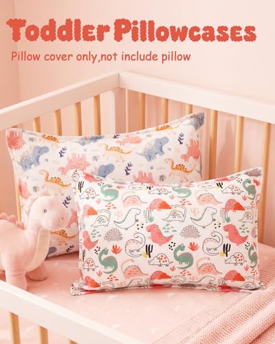 Image of ALVABABY Toddler Pillowcase Polyester Bean Velvet Soft Warm Fit 13 inchx 18 inch or 12 inchx16 inch Kids Pillow Cover Envelope 2 Pack for Girl Boy Travel