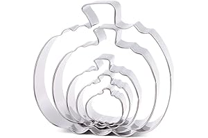 Pumpkin Cookie Cutter Set - Stainless Steel Fondant Cutters for Fall Halloween and Pumpkin Pie