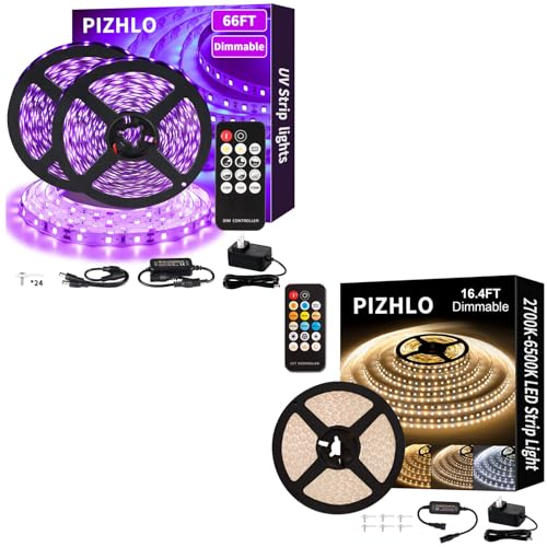 Tira LED negra 66FT con control remoto 16.4FT ajustable miniatura 1