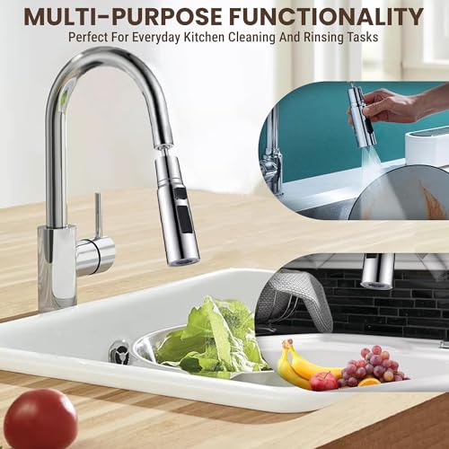 Image of Amazon Basics Tap Extension for Kitchen Sink - Pack of 1 | 3 Flow Modes | Flexible Faucet Extender for Taps | Aerators for Water Tap | Upto 80% Water Saving - Compact