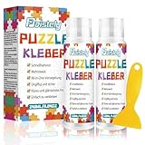 Puzzle Kleber Transparent, Puzzle Glue Mit Einfachem Schwammkopf und Applikator, Ungiftig...