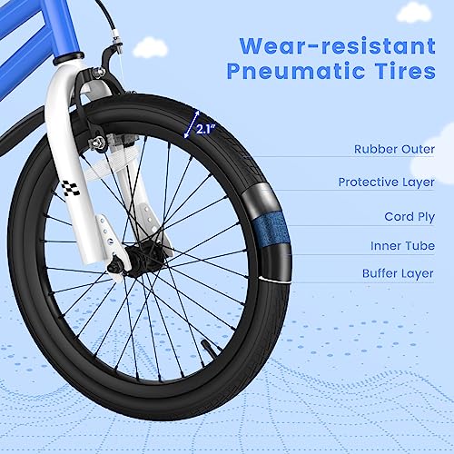 Image of BABY JOY Kids Bike, 12 14 16 18 Inch Boys Girls Bike for 3-8 Years w /Training Wheels, 20 Inch Children Bicycle for 8+ Teens w /Kickstand, Handbrake, Coaster Brake & Removable Basket, Sporty Bicycle