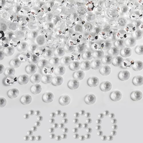 Image of Beadsland Flat Back Crystal Rhinestones Bulk, Transparent, SS30, 2880pcs | Flatback Glass Gems for Nails Crafts Clothes DIY Decoration, Glue Fix, 6.3-6.5mm,without Silver Backing