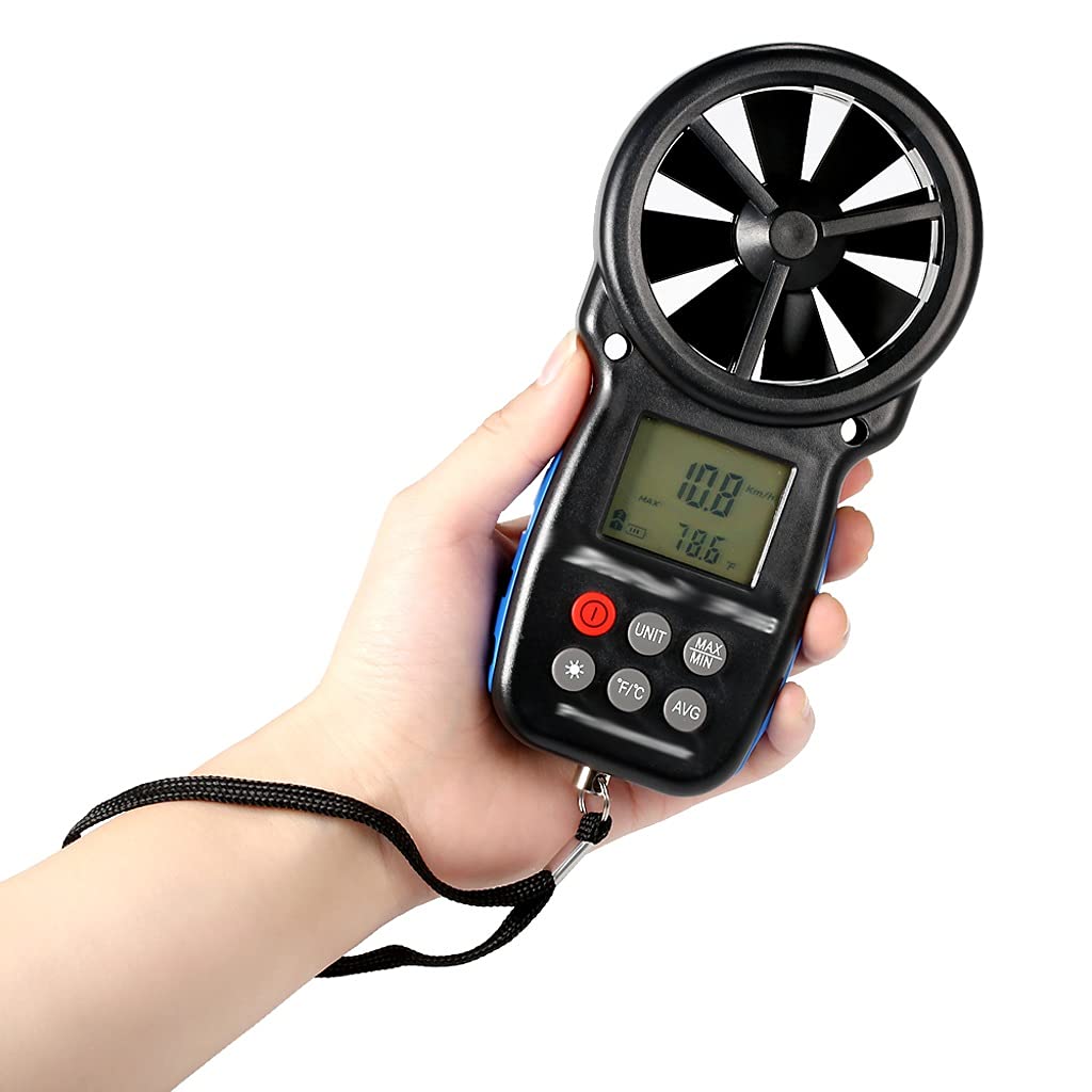 Digital Anemometer Temperature Meter Mini Wind Speed Air Velocity Measuring Sensor Windmeter