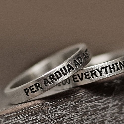 Word engraved personalized silver ring