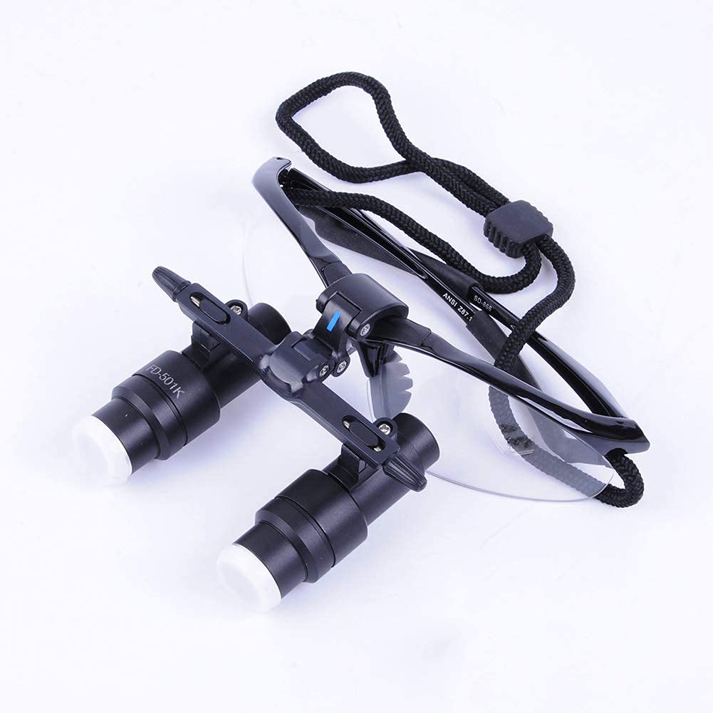 SaryEdge Magnifying Glasses Magnifier With Light, Dental Surgical Binocular Loupes 4X 420Mm Profession Magnifying Glasses Portable Optical Glass Magnif,