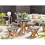 Gartenset Olbia aus Faserzement & Akazienholz Grau