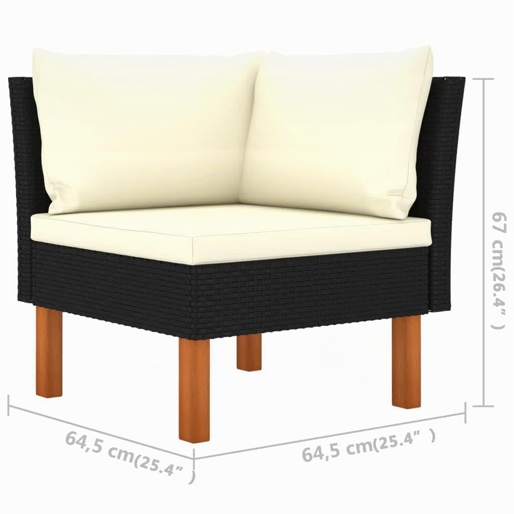 vidaXL Set Muebles de Jardín 3 Piezas Mobiliario Exterior Terraza Balcón Hogar Cocina Mesa Silla Asiento Ratán Sintético Madera Eucalipto