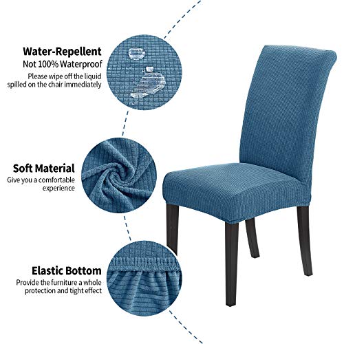 Joccun Chair Covers For Dining Room Set Of 6,Waterproof Dining Chair Slipcovers Stretch Dining Room Chair Covers Seat Protector,Washable Parsons Chair Cover For Home,Hotel,Banquet(Dark Blue,6 Pack) #TOP2