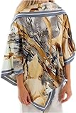 La Fiorentina Water Color Print Spring & Summer Poncho 100% Polyester - Grey - One Size (26x26)