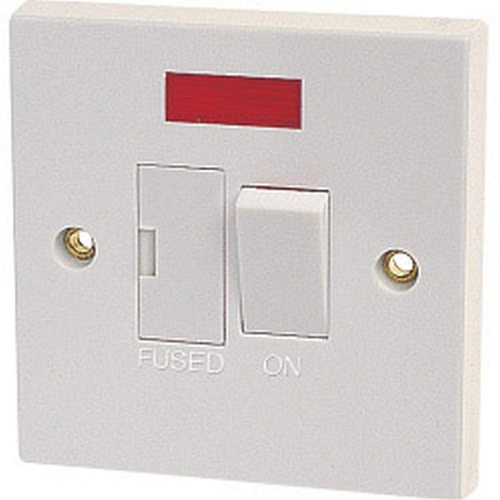 Dencon White 13A Switched Fused Spur Outlet With Neon