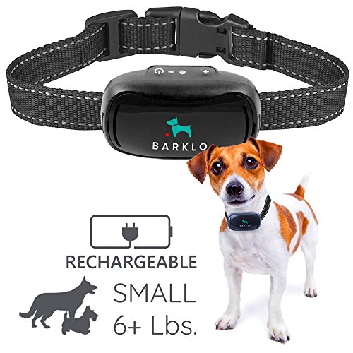 Barklo Small Dog Bark Collar - Rechargeable And Weatherproof Vibration Bark Collar for Small And Medium Dogs 3+kgs 13 cm - 48 cm (Black)