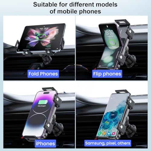 Image of SEVENAIRE Z1 Wireless Car Charger Mount, Auto-Clamping 15W Dual Coil One-Touch 90 Rotatable Car Phone Holder Wireless Charger for Galaxy Z Fold 7 /6 /5 /4, Z Flip, Galaxy S Series, iPhone, Pixel & More