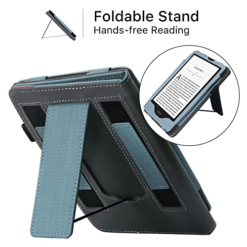 Walnew Stand Case For 6.8 Inch Kindle Paperwhite 11Th Generation 2021- Two Hand Straps Premium Pu Leather Book Cover With Auto Wake/Sleep For Amazon Kindle Paperwhite Signature Edition Ereader thumb #3