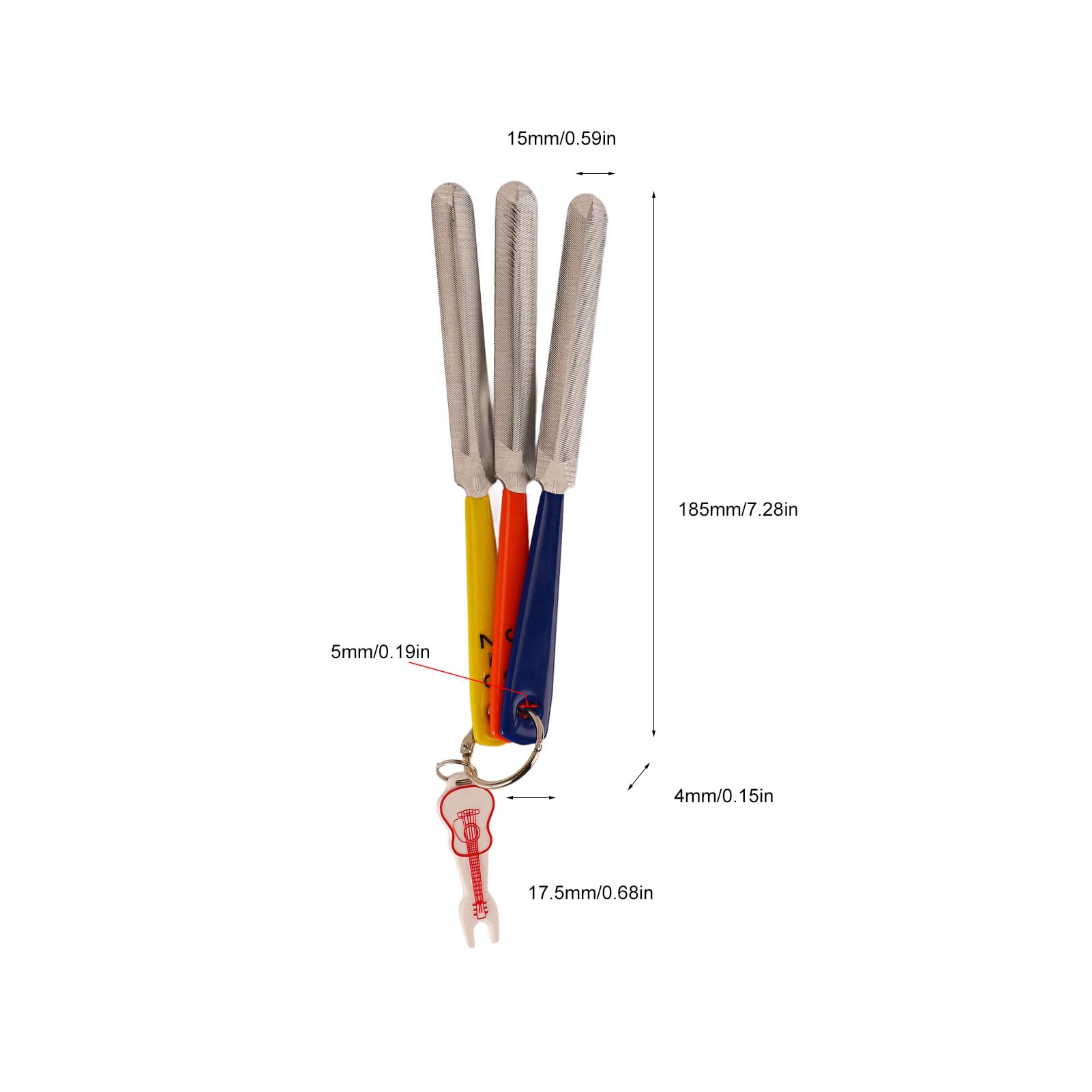 Lima Per Capotasto Chitarra - Set 3 File Acciaio Inossidabile Per Regolazione Tasti