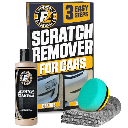 ExoForma Car Scratch Remover Kit for Scratches & Swirls - Paint Correction System with Drill Attachment, Polishing Pad & Microfiber Towel - Restores Color, Gloss, and Shine - for All Paint Finishes