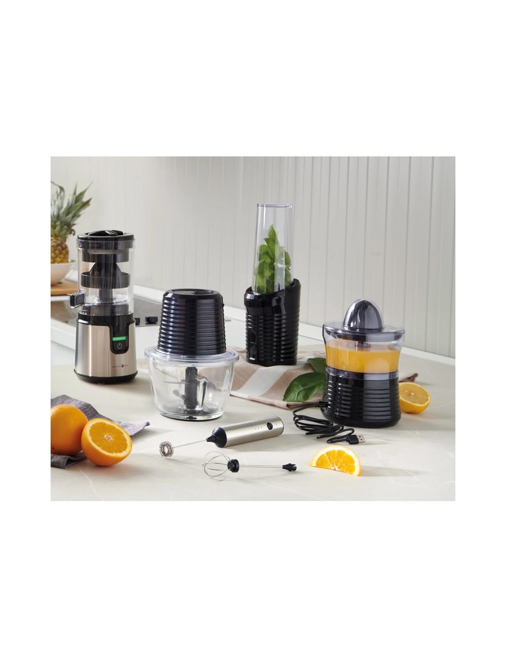 Brandani 51583 FRULLATORE SMOOTHIES RICARICABILE TECHNO COLLECTION INOX/ABS/AS, 12x12x32.5h