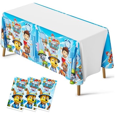 Sidesea 3-Pack Cartoon Dog Tablecloths Cover