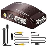Computer VGA to TV AV RCA S-Video Composite Converter, Costech HD 1080P HDTV Video Cable Converter Adapter Plug and Play for HDTVS, Monitors, Display, Laptop, Desktop, PC