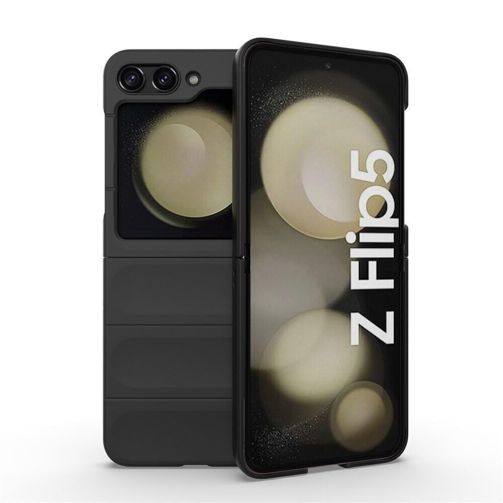 Generic Pour Samsung Galaxy Z Flip 7 FE (couleur : moitié transparent) coque arrière en silicone rigide antichoc