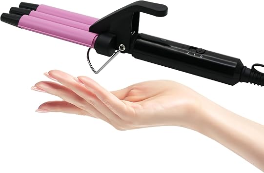 janelove Upgraded Mini Hair Waver for Short & Medium Hair, 13MM Curling Wand, 0.45lb Lightweight, Mini Size Crimper Beach Waver, Travel Friendly,Adjustable Temperature-Pink