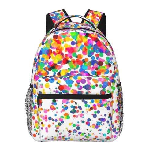 Mochila ligera de lunares con compartimentos para trabajo y escapadas