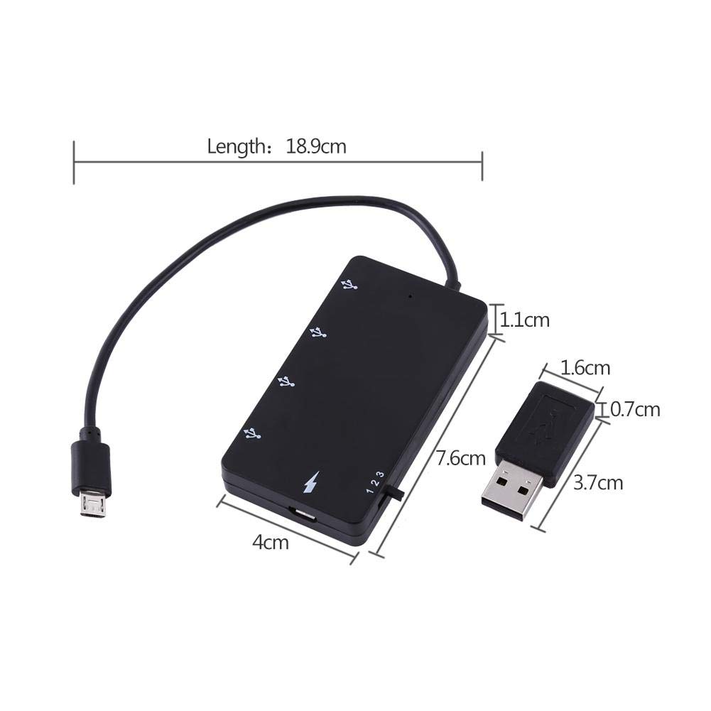 4-portowy koncentrator Micro USB Ładowarka HUB USB 2.0 Przedłużacz OTG Kabel do ładowania Adapter do rączki do gier, wtyczka USB do gniazda micro USB do smartfona i tabletu