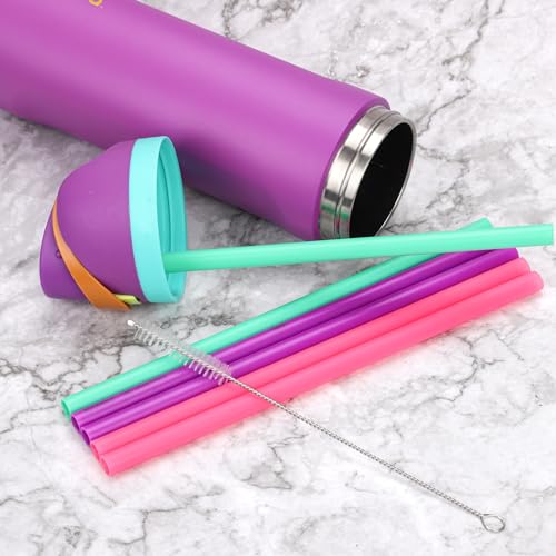 6pcs Straw Replacements for Owala FreeSip 24 oz 32 oz, with Brush, Plastic Tumbler Cup Straws Reusable With Scale Accessories Parts for Owala 14/19/24/32/40oz Stainless Steel Water Bottle (3 Colors) - Image 7