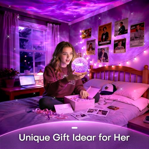 Mubarek 3-in-1 Crystal Mood Projector with Sunset, Ocean & Northern Lights Effects — view 6
