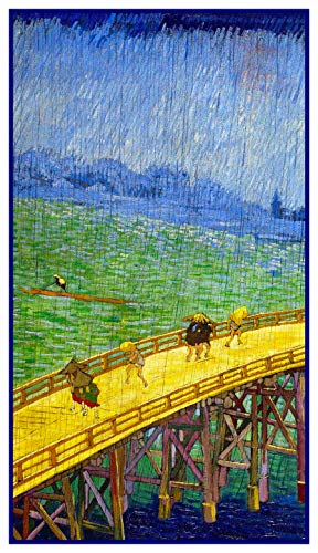 Orenco Originals Bridge in Rain Detail Tribute to Hiroshige Vincent Van Gogh Counted Cross Stitch Pattern