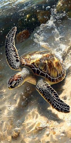 Strass Point de Croix Cristal Painting Premium Tortues de mer G-5