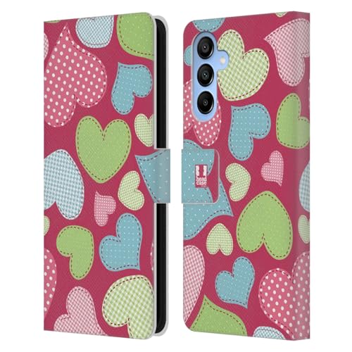 Head Case Designs Stitches Heart Pattern Leather Book Wallet Case Cover Compatible With Samsung Galaxy A16 5G