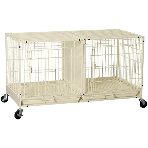ProSelect Steel Modular Pet Cage with Plastic Tray, Ivory
