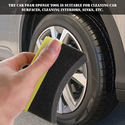 Eioflia Tire Dressing Applicator Automotive Car Detailing Sponge Washer Curved Foam Cleaning Tool Tyre Sponge Pad,Tire Shine Applicator 5Pcs #TOP7