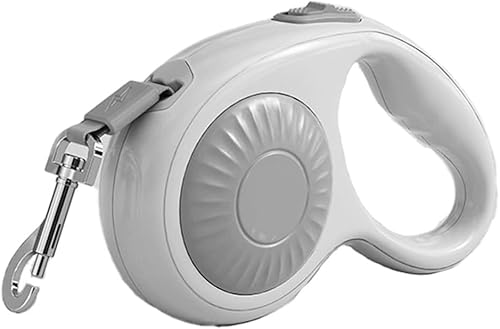 Vista 8 de Correa retráctil para perros pequeños y medianos con agarre suave antideslizante, sin enredos de 360°, cinta de nailon fuerte de 10 pies, freno