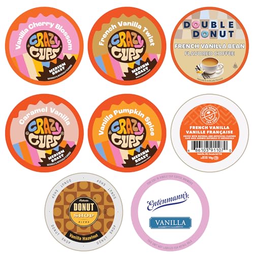 Perfect Samplers French Vanilla Coffee Pods Variety Pack, Medium Roast,