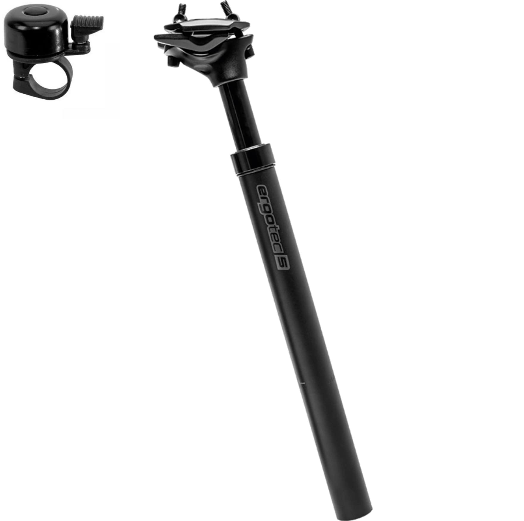 Ergotec Alu Fahrrad Sattelstütze SP 10.0 Ø 27,2 mm/L 350 mm schwarz/Sand Sicherheitslevel 5 inkl. Fahrradklingel