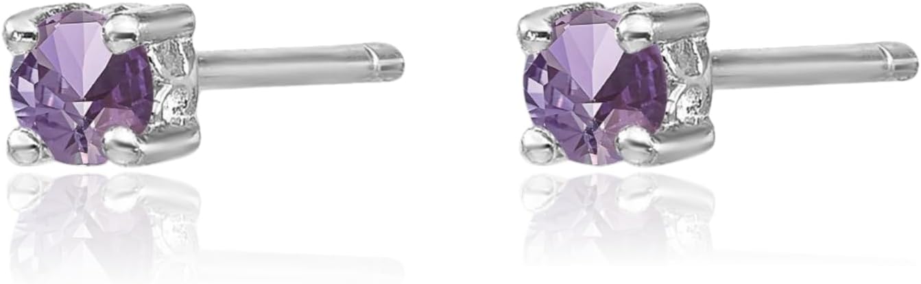 IceCarats 925 Sterling Silver 0.28 carat Red Rhodolite Garnet Small Stud Earrings 3mm Round Cut, Natural, Prong Set, Butterfly Back For Her