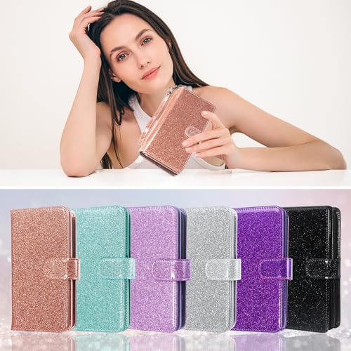 Varikke for iPhone 17 Pro Max Wallet Case Detachable with RFID Blocking Card Holder for Women, Glitter PU Leather Strap Magnetic Flip Removable Phone Case Cover for iPhone 17 Pro Max 6.9", Rose Gold by Varikke - Used condition - Image 9