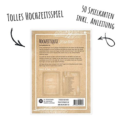 50 carte per quiz di nozze, per sposi, per ospiti