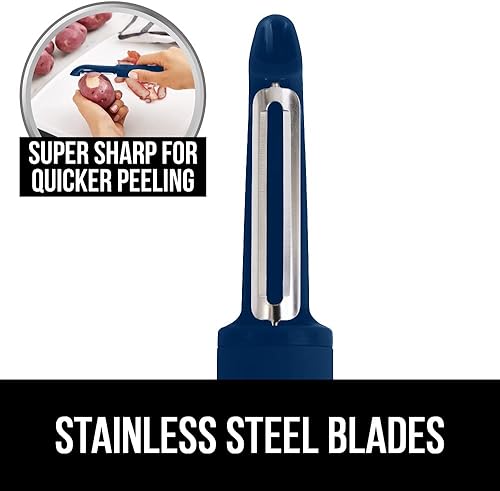 Miniatura 6 de Gorilla Grip Rallador de caja y pelador de verduras, el rallador de caja tiene un recipiente integrado, el pelador es apto para lavavajillas, ambos