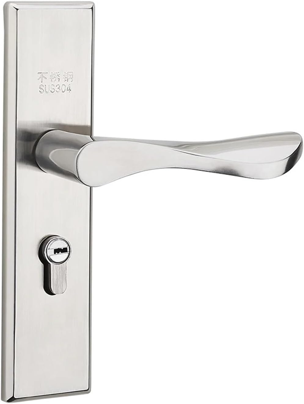 KYUEPONG Handle Locks Door Lock, Stainless Steel Keyed Mortise Lever Mount Latch Handle Set for 35-45mm Thick Door