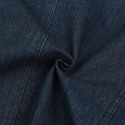 YOUTHUP Blazer Homme Nouveau Casual Veste en Jean Denim Loose Costume Affaires Blazer Veste Manteaux Mens Cowboy Suit Jacket Coat, Bleu Foncé, L - Image 8